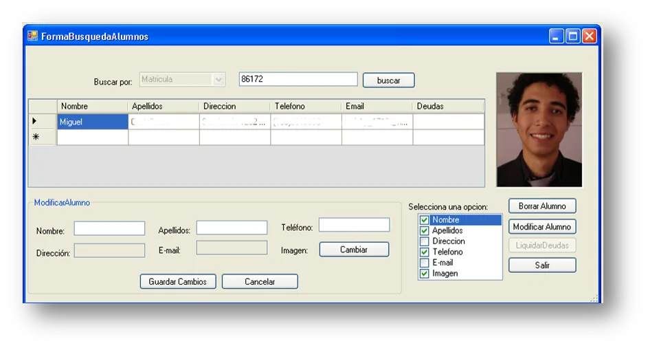 Biblio-Tech’s reader search, with a reader’s photo