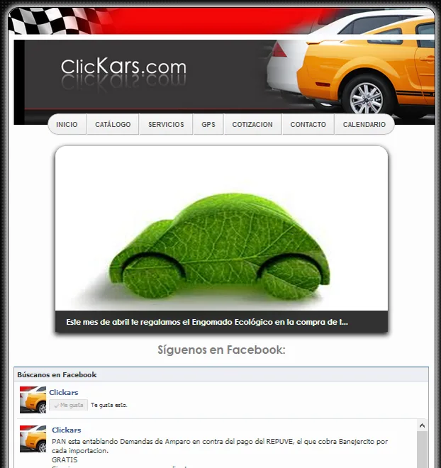 Clickars’ home page