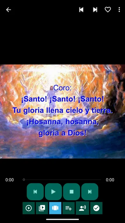 A hymn as a projection slide